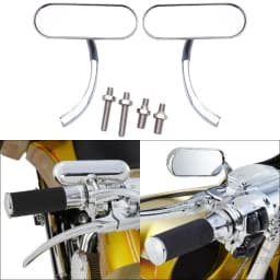 Motorcycle Rearview Mirror Square Oval Side Mirror For Harley Touring Electra Glide Dyna Fatboy Softail Breakout Sportster