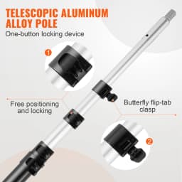 SucceBuy Manual Pole Saw Extendable Tree Pruner Sharp Steel Blade for Branches Trimming with Lightweight Aluminum Alloy Handle