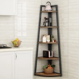 Tribesigns Bookcase Corner Book Shelf Rack Wood Bookshelf Storage Shelves