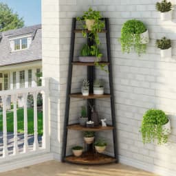 Tribesigns Bookcase Corner Book Shelf Rack Wood Bookshelf Storage Shelves