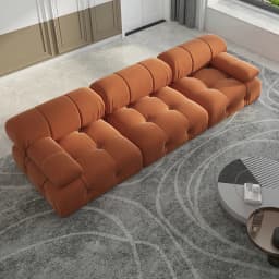 104" Minimalist Modular Sectional Sofas Modern Velvet Convertible Couches 3 Seats Living Room Sofa Sets for Office Apartment