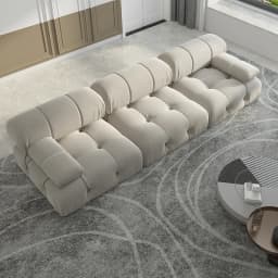 104" Minimalist Modular Sectional Sofas Modern Velvet Convertible Couches 3 Seats Living Room Sofa Sets for Office Apartment
