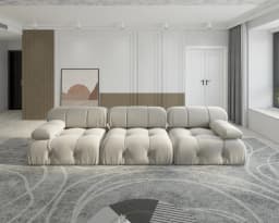 104" Minimalist Modular Sectional Sofas Modern Velvet Convertible Couches 3 Seats Living Room Sofa Sets for Office Apartment