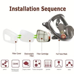 6800 Gas Mask Full Face Large Size Respirator Reusable Full Face Respirator Gas Paint Sprayer Chemical Wood Working Dust