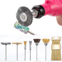 1pc Nail Drill Bit Cleaning Brush Portable Electric Manicure Drills Copper Wire Drill Brusher Cleaner DIY Nail Art Accessories