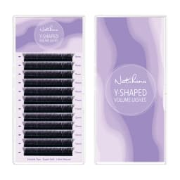 NATUHANA YY Shape Eyelash Extensions C/D Curl Black Brown Y Lashes Premade Volume Fans Individual Eyelashes Supplies Makeup