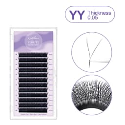 NATUHANA YY Shape Eyelash Extensions C/D Curl Black Brown Y Lashes Premade Volume Fans Individual Eyelashes Supplies Makeup