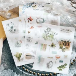 Aesthetic Scrapbooking Rub On Stickers Vintage DIY Journal Transfer Sticker Diary Photo Album Decoration Hobby Craft Supplies