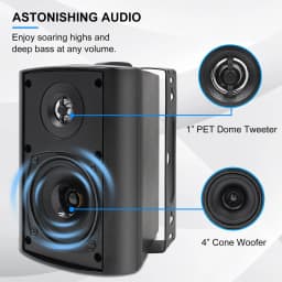 Herdio 4 Inch Outdoor Speaker Passive 400W Wireless Stereo Subwoofer Music Full Range Audio Bass Loudspeaker For Home Theater