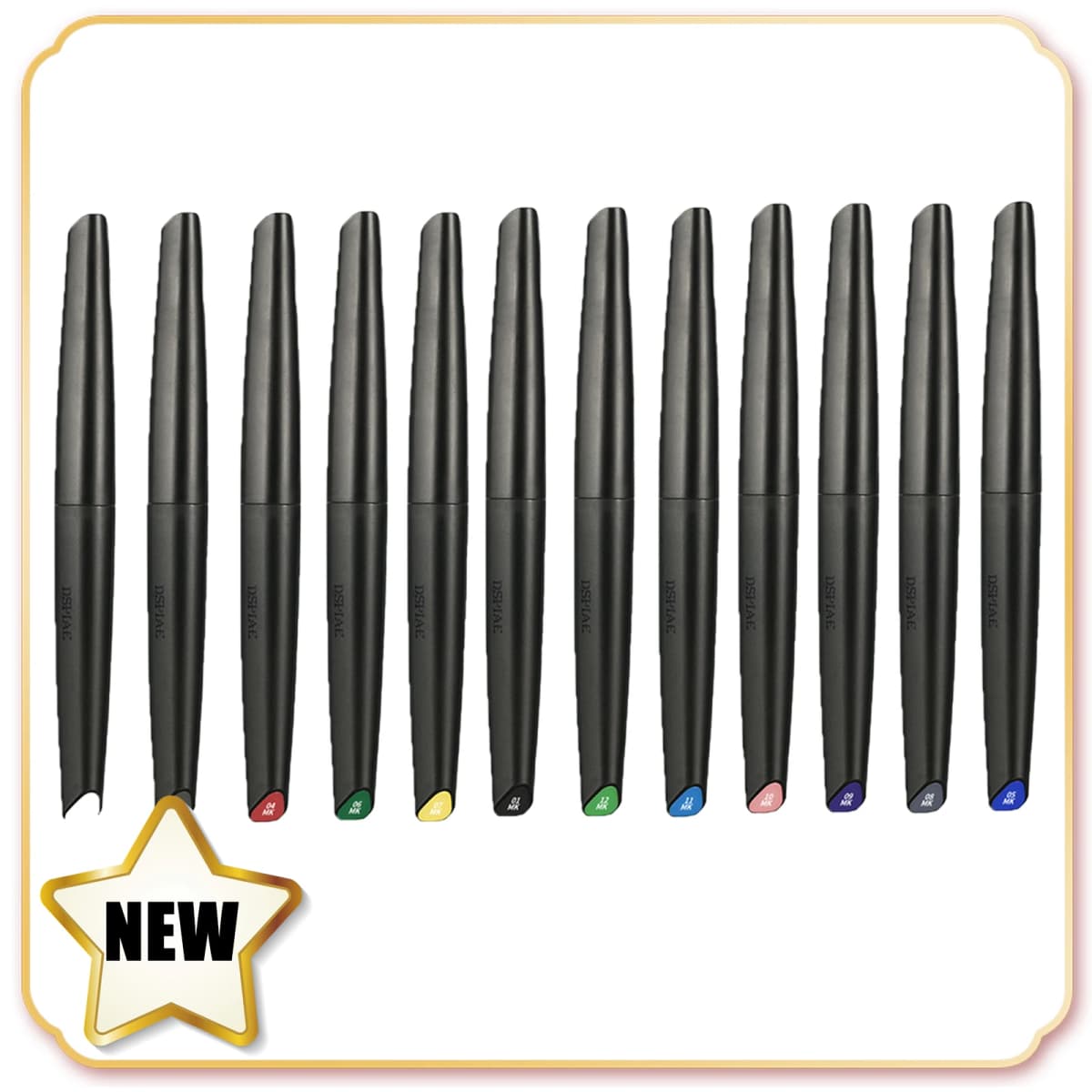DSPIAE 5/8/12 Colors Brush Pen Environment-friendly Water-based Soft Head Marker Base Color Metallic Color Fluorescent Color