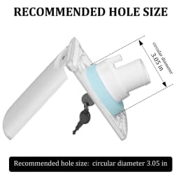 RV Water Inlet with Cover, Gravity Water Fill Inlet with Square Bayonet Style Cap Magnetic Attraction and Lock Keys, Fresh Water