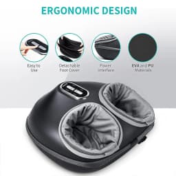 Nekteck Foot Massager Heating Therapy Air Compression Shiatsu Knead Roller Muscle Relaxation Electric Foot Massage Machine