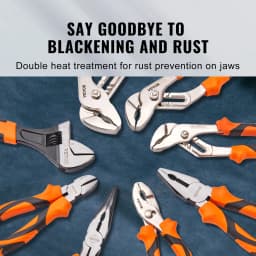 SucceBuy 8-Piece Pliers Set 8" Linesman's Pliers 6" Slip Joint Pliers Long Nose Pliers 6" Diagonal Cutter 10" Adjustable Wrench