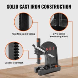 SucceBuy 1 Ton Arbor Press Manual Arbor Press Cast Iron Heavy-duty Manual Desktop Arbor Press Precision Hand Press for Stamping