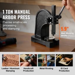 SucceBuy 1 Ton Arbor Press Manual Arbor Press Cast Iron Heavy-duty Manual Desktop Arbor Press Precision Hand Press for Stamping
