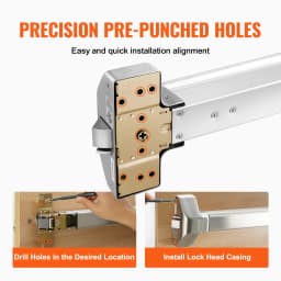 SucceBuy Push Bar Door Locks Stainless Steel Panic Bars Exit Doors with Exterior Lever Push Bar Panic Exit Device Door Hardware