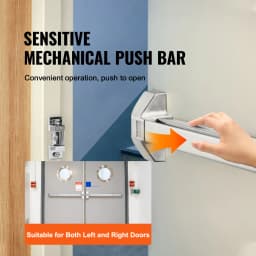 SucceBuy Push Bar Door Locks Stainless Steel Panic Bars Exit Doors with Exterior Lever Push Bar Panic Exit Device Door Hardware