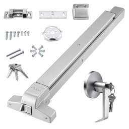 SucceBuy Push Bar Door Locks Stainless Steel Panic Bars Exit Doors with Exterior Lever Push Bar Panic Exit Device Door Hardware