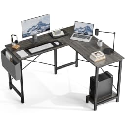 JHK Gaming Corner 50 Inch Office Writing PC Wooden Table with CPU Storage Shelf & Side Bag for Home Office Bedroom Small Space