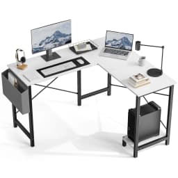 JHK Gaming Corner 50 Inch Office Writing PC Wooden Table with CPU Storage Shelf & Side Bag for Home Office Bedroom Small Space