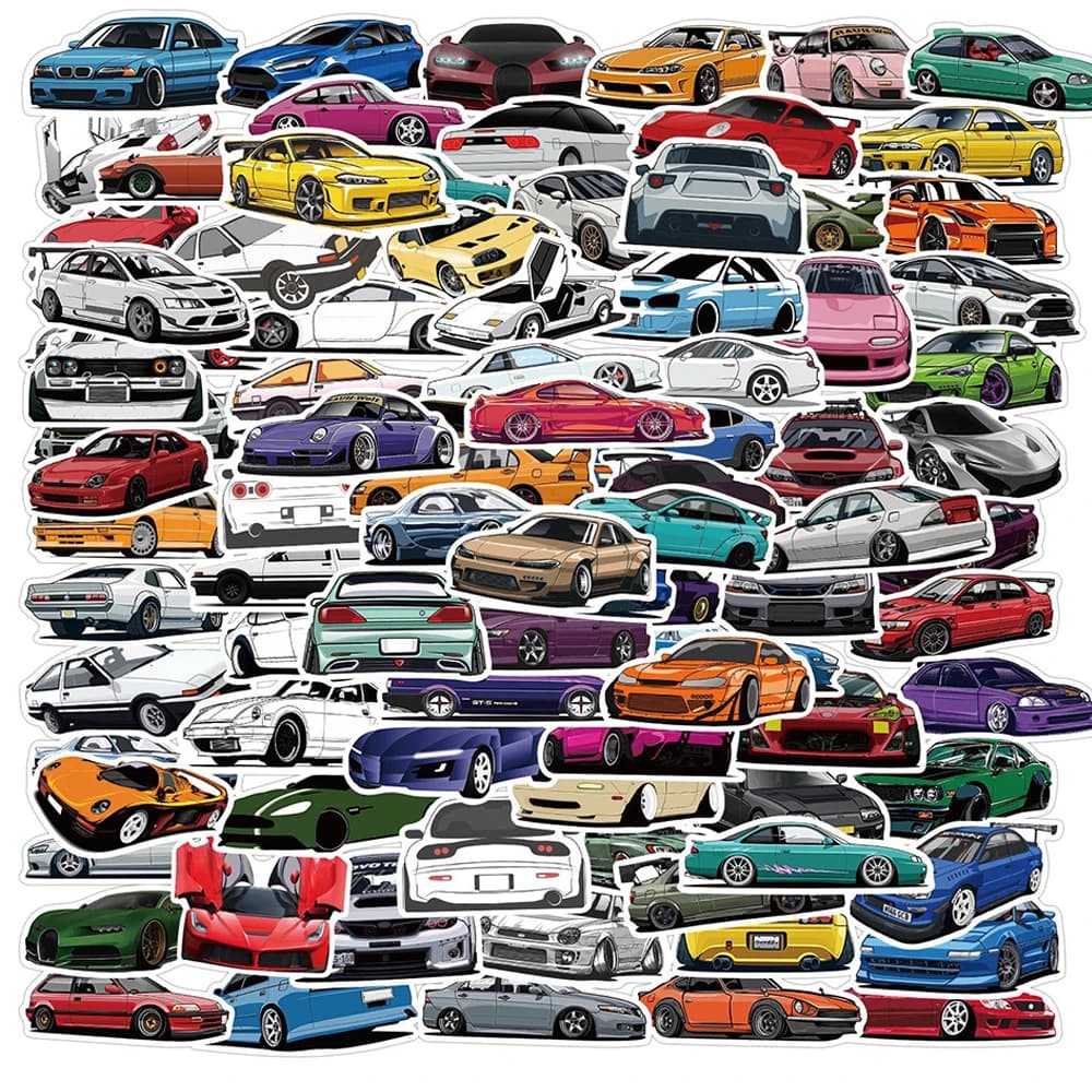 10/30/50/100PCS JDM Retrofit Racing Car Graffiti Stickers Laptop Guitar Luggage Bike Skateboard Waterproof Sticker Decal Kid Toy