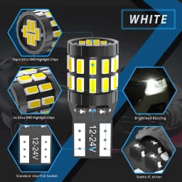 2pcs T10 W5W Led Canbus bulb 194 168 No Error 30SMD 3014 White Blue Red Yellow Led Interior Reading Parking Light Map Dome Light