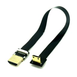 Ribbon Flat FPV HDMI Cable Micro Mini HDMI-compatible 90 Degree DIY Cable Adapter 5cm-80cm FPC Pitch 20pin Plug Connector
