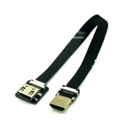 Ribbon Flat FPV HDMI Cable Micro Mini HDMI-compatible 90 Degree DIY Cable Adapter 5cm-80cm FPC Pitch 20pin Plug Connector
