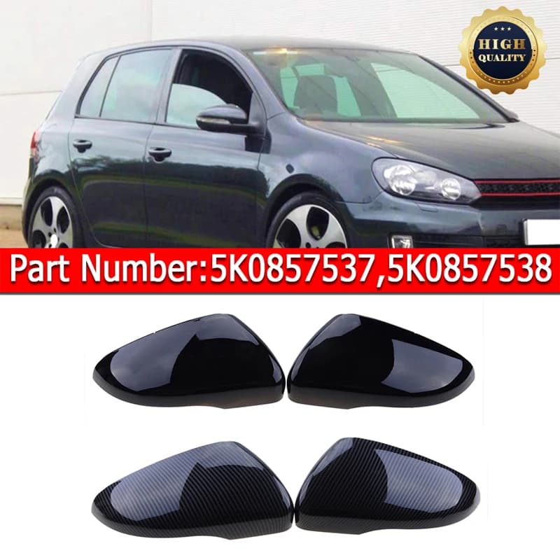 For VW GOLF 6 MK6 GTI R GTD 2009-2013 Touran Black/Carbon Side Wing Rearview Mirror Cover Cap Accessories 5K0857537,5K0857538