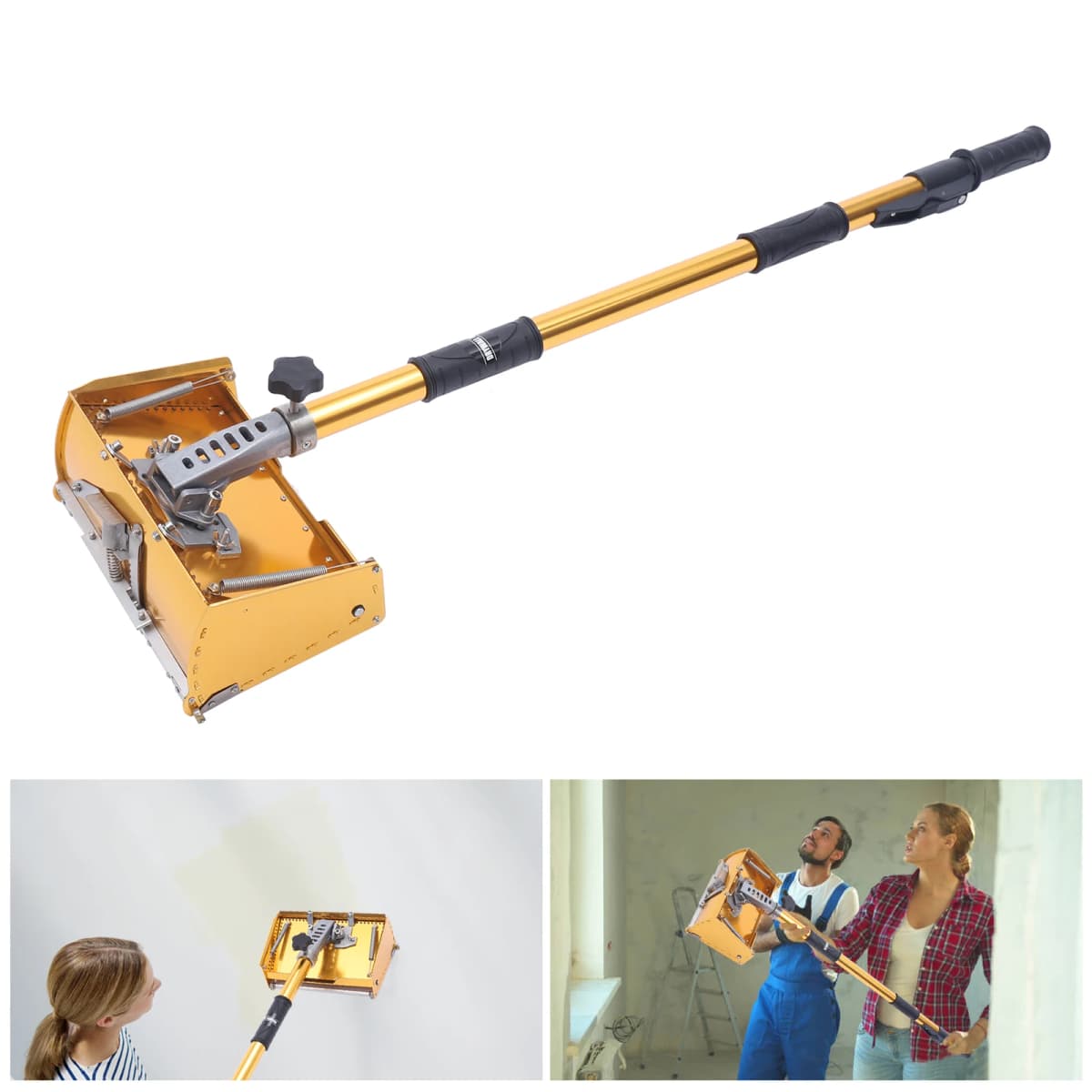 Smooth Finishing Professional Drywall Flat Box Gold-Flat Handle-Aluminum Precision Tools-Drywall Sheetrock Cleanable