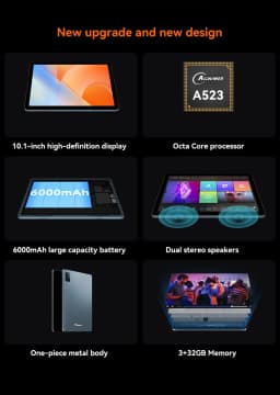 Adreamer LeoPad20 Tab 10.1" Tablet 1280x800 IPS Android 13 Octa Core 3GB RAM 32GB ROM Bluetooth 6000mAh Wifi Portable Tablets PC