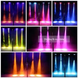 U'King 120W LED Beam Moving Head Light RGB Color Mixing 8 Patterns DMX Effect Light Rotating Stage Light for DJ Show Party KTV