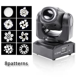 U'King 120W LED Beam Moving Head Light RGB Color Mixing 8 Patterns DMX Effect Light Rotating Stage Light for DJ Show Party KTV