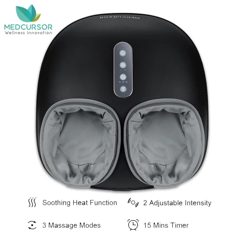 Medcursor Electric Shiatsu Foot Massager with Soothing Heat, Deep Kneading Roller for Relaxation, Foot Massage Machine for Home Office
