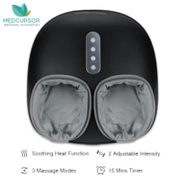 Medcursor Electric Shiatsu Foot Massager with Soothing Heat, Deep Kneading Roller for Relaxation, Foot Massage Machine for Home Office