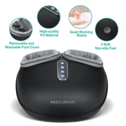 Medcursor Electric Shiatsu Foot Massager with Soothing Heat, Deep Kneading Roller for Relaxation, Foot Massage Machine for Home Office