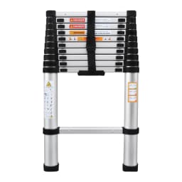 New 3.2M Telescoping Ladder, 10.5ft Stainless Steel Extension Anti-Slip Rubber Feet Portable Multi-Purpose Collapsible Ladder