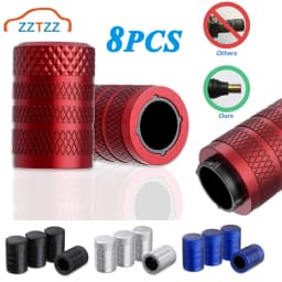 8PCS Tire Wheel Caps Metal Tyre Air Stem Dust Nipple Caps with Plastic Liner Corrosion Resistant Leak-Proof Cars and Motorcycles