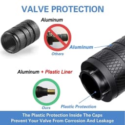 8PCS Tire Wheel Caps Metal Tyre Air Stem Dust Nipple Caps with Plastic Liner Corrosion Resistant Leak-Proof Cars and Motorcycles