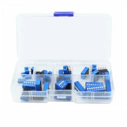 35PCS/LOT Blue Dip Switch 1 2 3 4 5 6 8 Way 2.54mm Toggle Switch Snap Switches Mixed Kit Each 5PCS Combination Set
