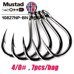 Mustad Norway Origin Sea Fishing Hook Super Power Big Size Circle Fish Hooks,1#-12/0#,10827NP-BN
