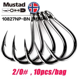 Mustad Norway Origin Sea Fishing Hook Super Power Big Size Circle Fish Hooks,1#-12/0#,10827NP-BN