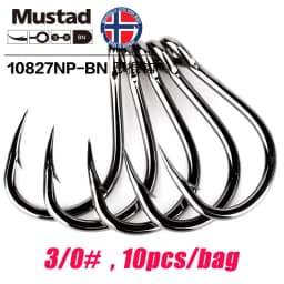 Mustad Norway Origin Sea Fishing Hook Super Power Big Size Circle Fish Hooks,1#-12/0#,10827NP-BN