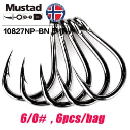 Mustad Norway Origin Sea Fishing Hook Super Power Big Size Circle Fish Hooks,1#-12/0#,10827NP-BN