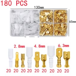 Box,Bullet Type Lnsulated Electrical Connector,Female and Male Wire Connector,Brass Electrical Crimp Terminalss,Car Accessories