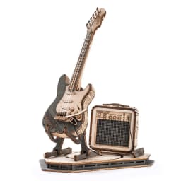 Robotime Electric Guitar 3D Wooden Puzzle for Kids Adults Assembly Creative Toys Building Block Set for Christmas Gifts Adult