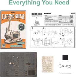 Robotime Electric Guitar 3D Wooden Puzzle for Kids Adults Assembly Creative Toys Building Block Set for Christmas Gifts Adult