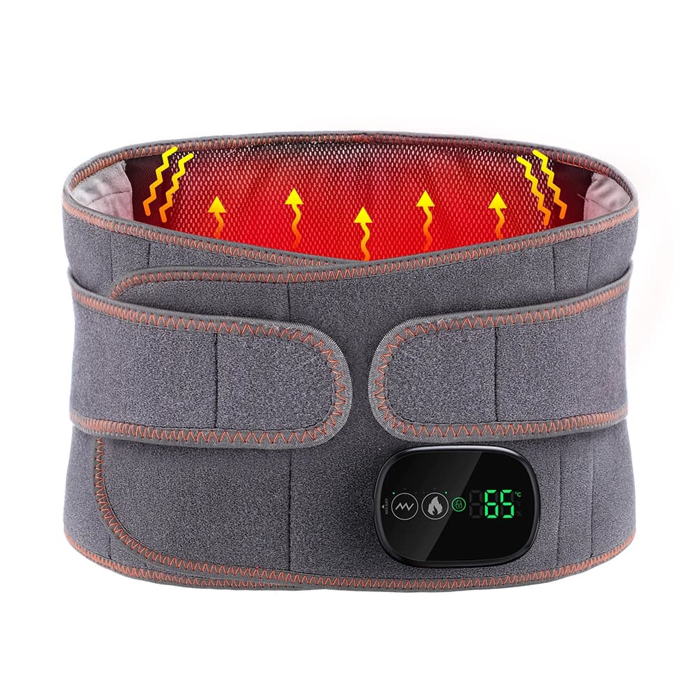 Electric Heating Belt Waist Massager Vibration Red Light Hot Compress Physiotherapy Lumbar Back Support Brace Pain Relief Tools