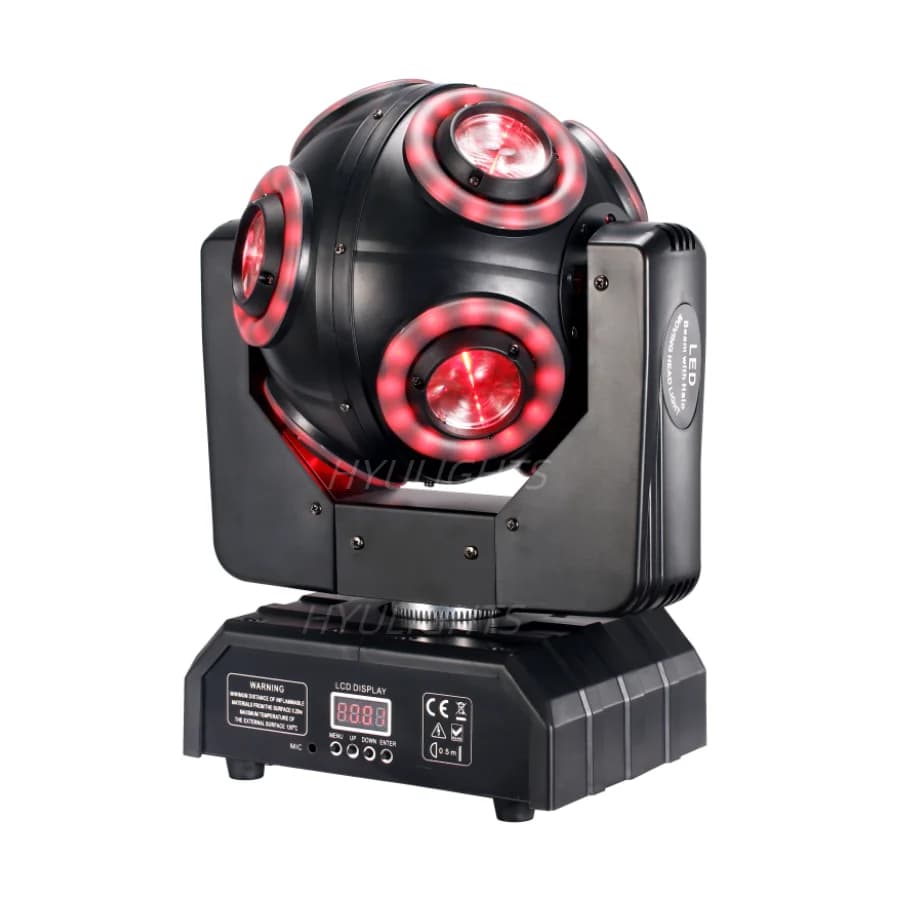 LED Moving Head 8x15W RGBW 4in1 With Halo RGB 3in1Football Light 360 ° Infinite Rotation Beam Strobe Dj Bar DMX 512 Stage Effect