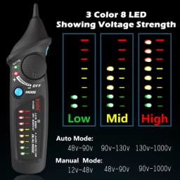 BSIDE Professional Smart Test Pencil Non-Contact Voltage Detector Tester Indicator Live/Phase Breakpoint NCV Continuity Meter